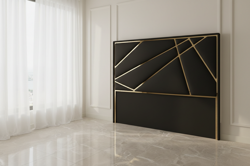 Helix Black Velvet Headboard Only (3 sizes) FIL