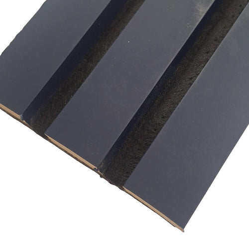 Coloured Acoustic STANDARD SLAT Wall Panels - 3 sided - 240cm x 32cm (2 pack) Blue