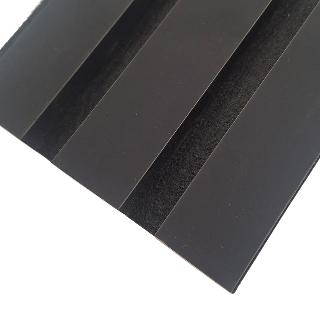 Coloured Acoustic STANDARD SLAT Wall Panels - 3 sided - 240cm x 32cm (2 pack) Black