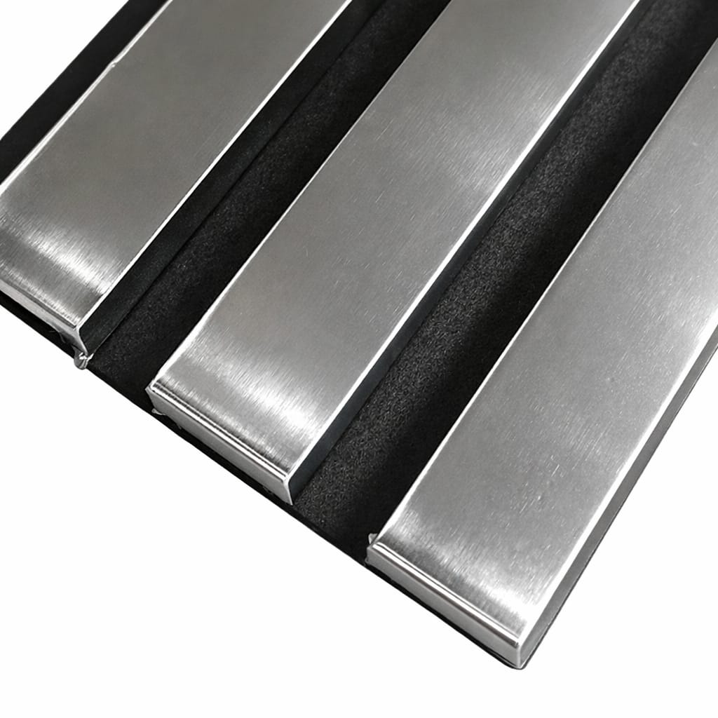 Coloured Acoustic STANDARD SLAT Wall Panels - 3 sided - 240cm x 32cm (2 pack) Chrome