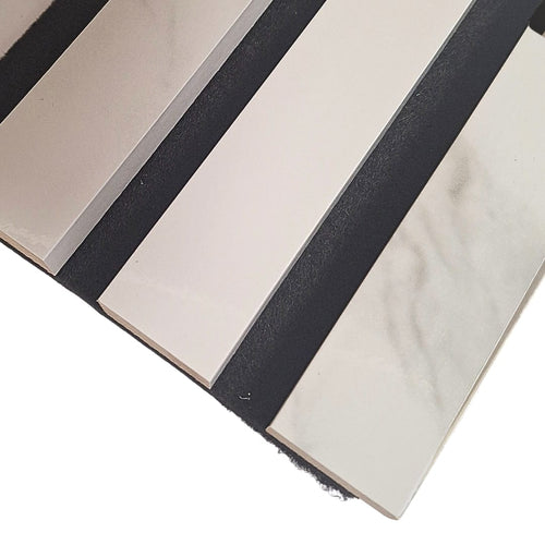 Coloured Acoustic STANDARD SLAT Wall Panels - 3 sided - 240cm x 32cm (2 pack) White Marble