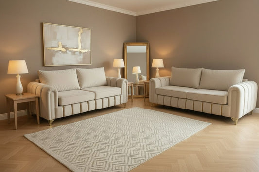 Ashford 4 Seater & 2 Seater Sofa Set – Elegant Cream Upholstery | Now £950 (Was £1400)