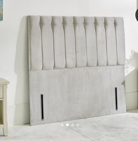Elegant Floor Standing Upholstered Headboard – Vertical Panel Velvet Design Livara Interiors