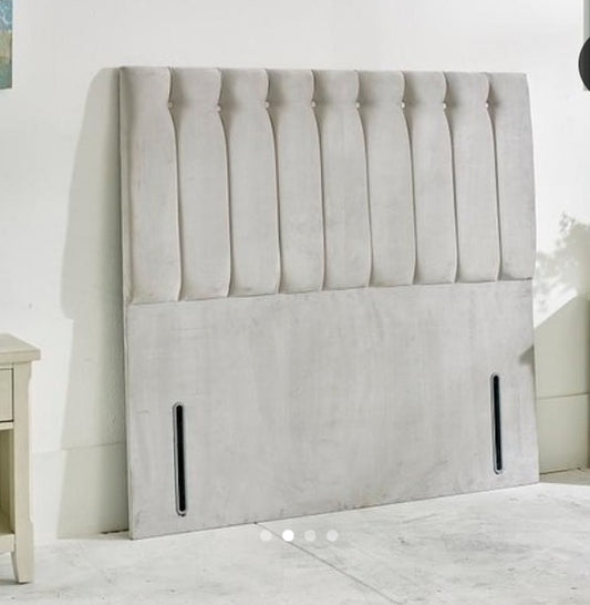 Elegant Floor Standing Upholstered Headboard – Vertical Panel Velvet Design Livara Interiors