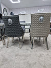 Majestic Grey Leather Chrome Lion Knocker & Legs AWS