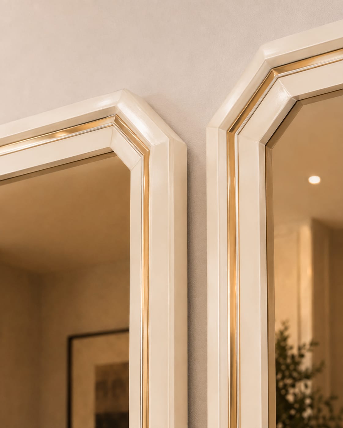 Lotus Mirrors Pair (2 x Mirrors) Black Grey Cream Livara Interiors