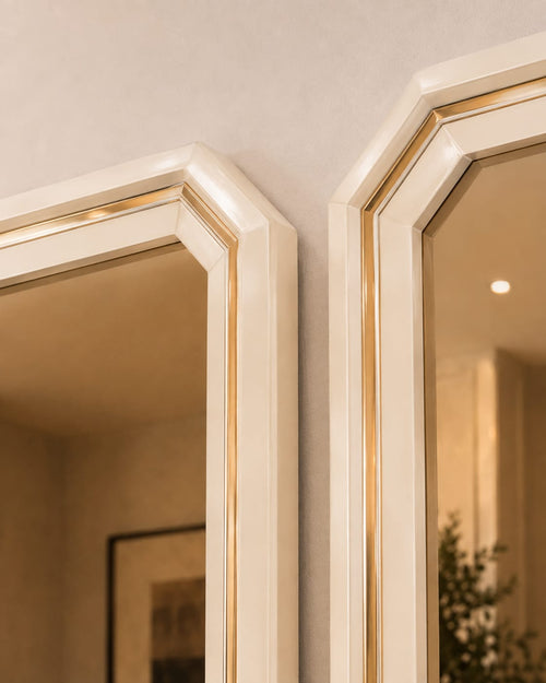 Lotus Mirrors Pair (2 x Mirrors) Black Grey Cream Livara Interiors