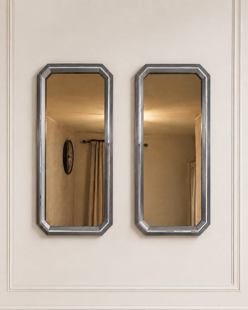 Lotus Mirrors Pair (2 x Mirrors) Black Grey Cream Livara Interiors