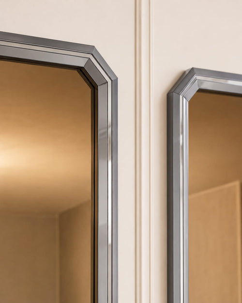 Lotus Mirrors Pair (2 x Mirrors) Black Grey Cream Livara Interiors