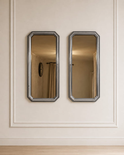 Lotus Mirrors Pair (2 x Mirrors) Black Grey Cream Livara Interiors