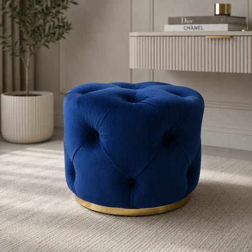 Round Luxury Velvet Stools F I INTERIORS