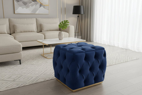 Square Chesterfield Luxury Velvet Stools F I INTERIORS