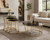 Zeen Coffee Table & Nest of 3 Table Set Black & Gold Bysol