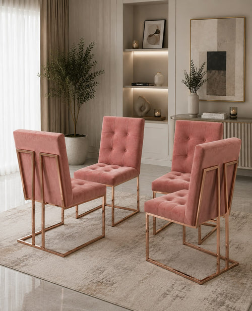 Atlanta Dining Chair Black or Pink (Set of 4) Livara Interiors