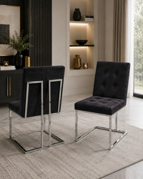 Atlanta Dining Chair Black or Pink (Set of 4) Livara Interiors