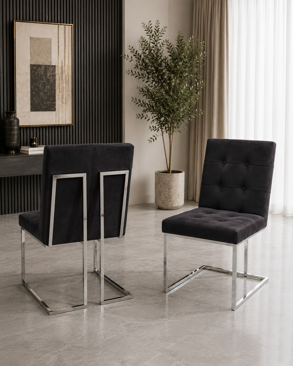 Atlanta Dining Chair Black or Pink (Set of 4) Livara Interiors