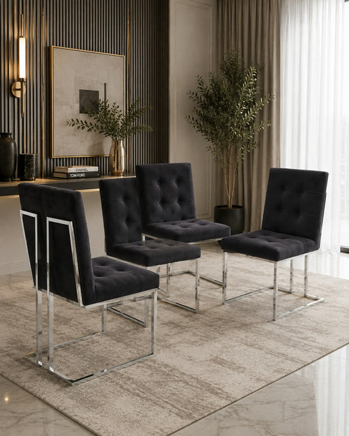 Atlanta Dining Chair Black or Pink (Set of 4) Livara Interiors