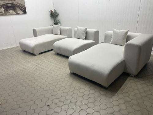 Madrid Sofa U Shape Cream Velvet Livara Interiors