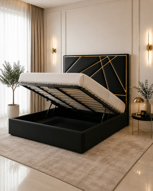 Helix Storage Premium Velvet Bed Space Saver Bed