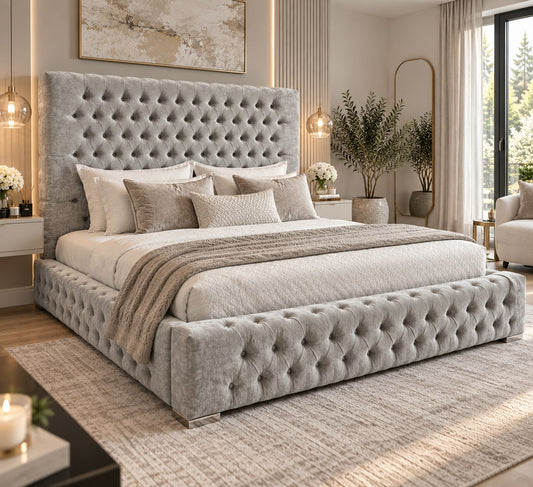 Parklane Bedframe 4ft6 Double Grey Naples Fabric FIL
