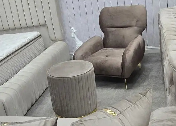 Chicago 3+2 Velvet Sofa Set with Footstool – Luxury Living Room Suite