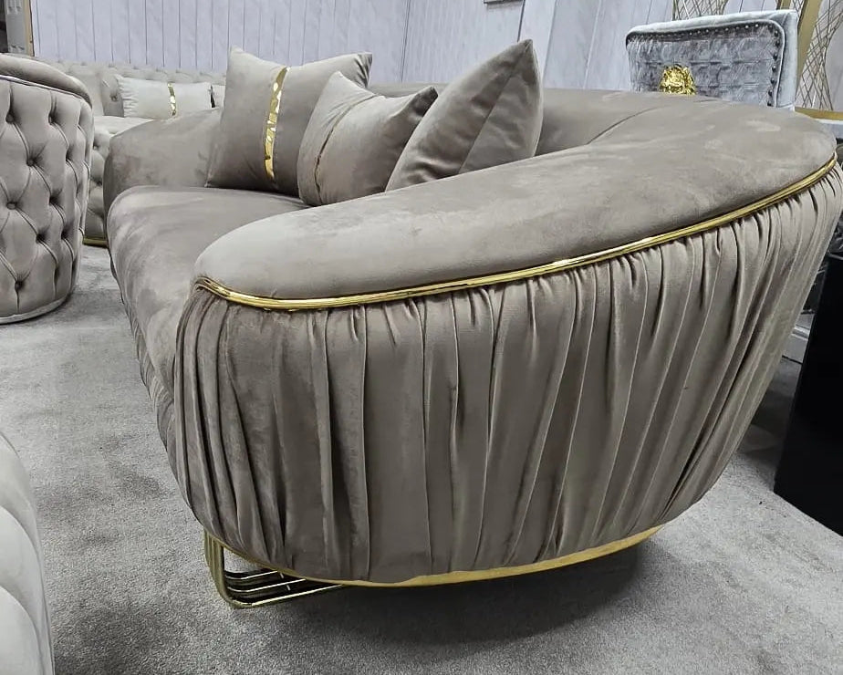 Chicago 3+2 Velvet Sofa Set with Footstool – Luxury Living Room Suite