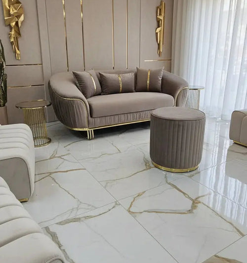 Chicago 3+2 Velvet Sofa Set with Footstool – Luxury Living Room Suite