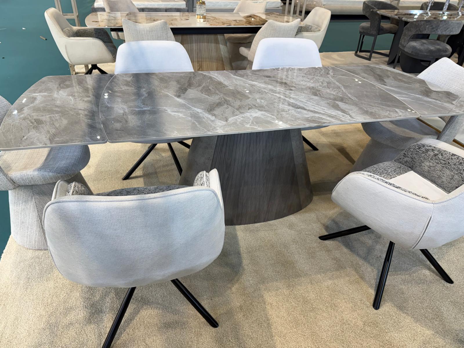Monaco Grey Sintered Stone Extendable Dining Table 160–240cm | Modern Living