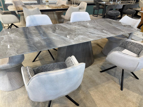 Monaco Grey Sintered Stone Extendable Dining Table 160–240cm | Modern Living