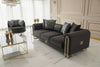 Elmira 3 +1 -Seater Velvet Sofa set – Grey Luxe Velvet with Chrome Legs F I INTERIORS