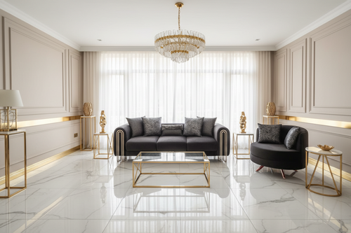 Elmira 3 +1 -Seater Velvet Sofa set – Grey Luxe Velvet with Chrome Legs F I INTERIORS