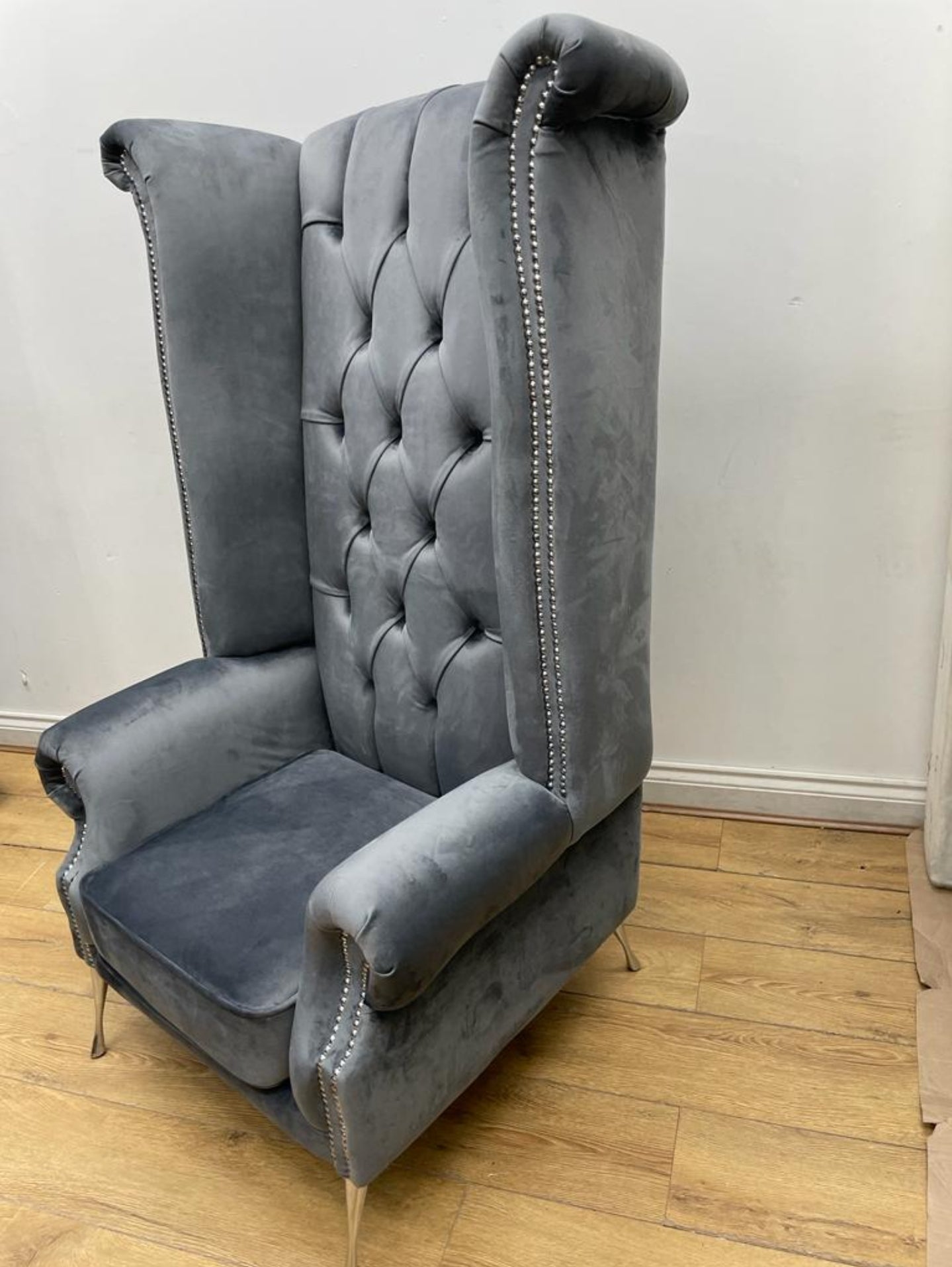 Queen Ann High Back Armchair – French Velvet & Lustro Velvet Range velvetsofa
