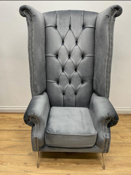 Queen Ann High Back Armchair – French Velvet & Lustro Velvet Range velvetsofa