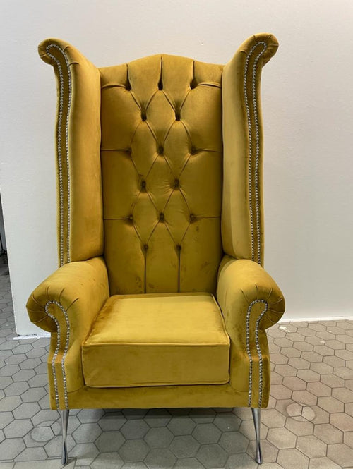 Queen Ann High Back Armchair – French Velvet & Lustro Velvet Range velvetsofa