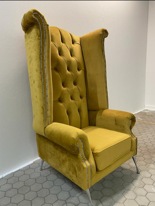 Queen Ann High Back Armchair – French Velvet & Lustro Velvet Range velvetsofa