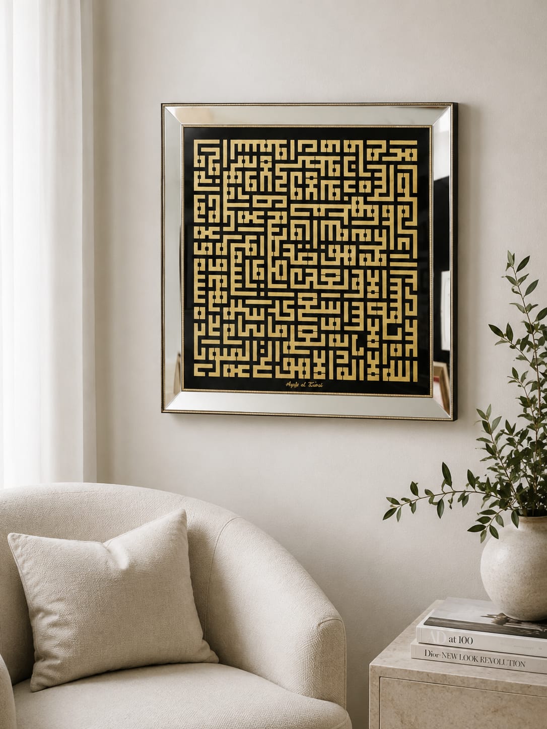 Islamic 3D Glitter Wall Art  Ayatul Kursi  Gold & Silver F I INTERIORS