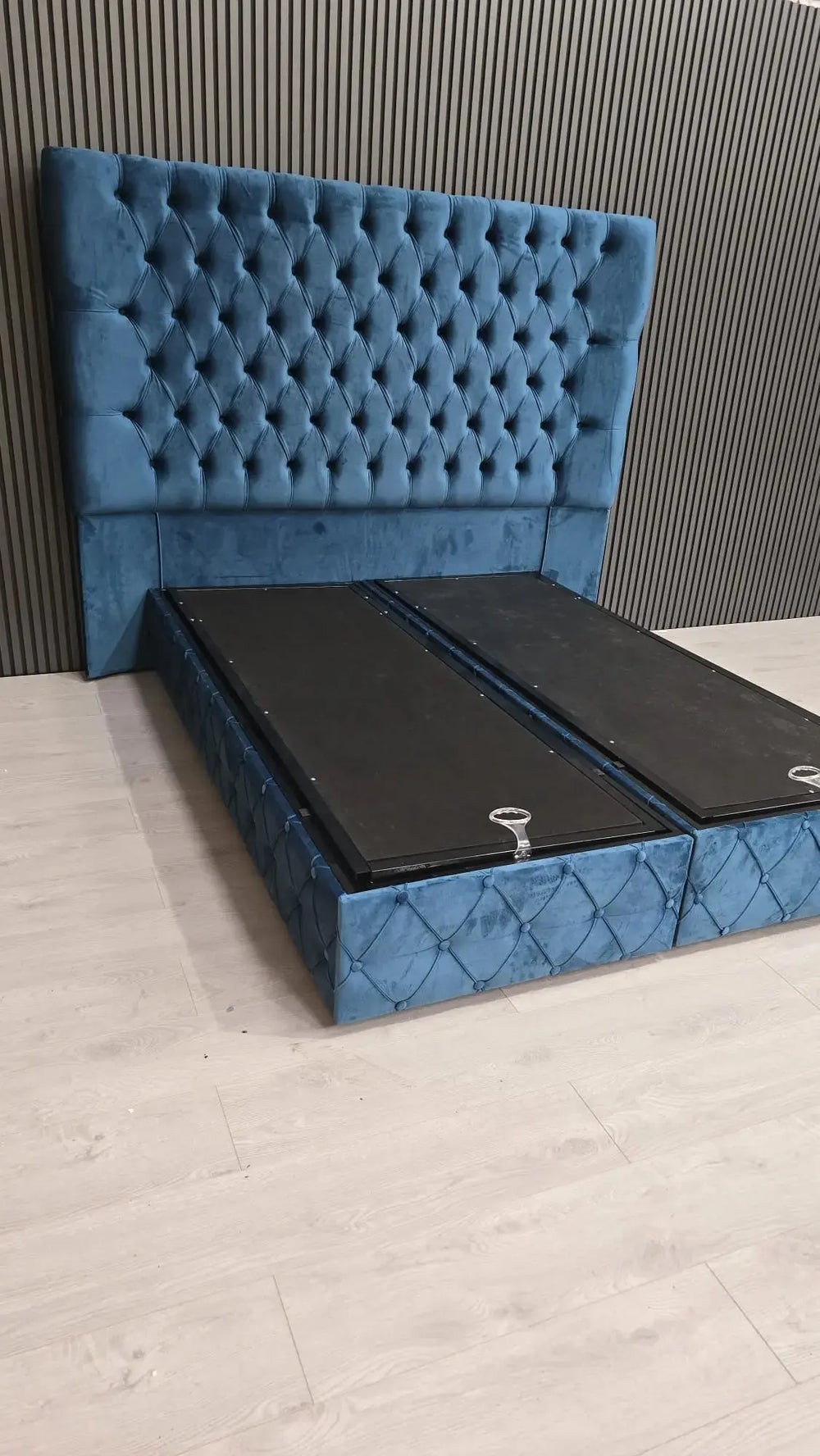 Artemest Divan Storage Ottoman Bedframe – King Size, Teal Plush Velvet TURKISH