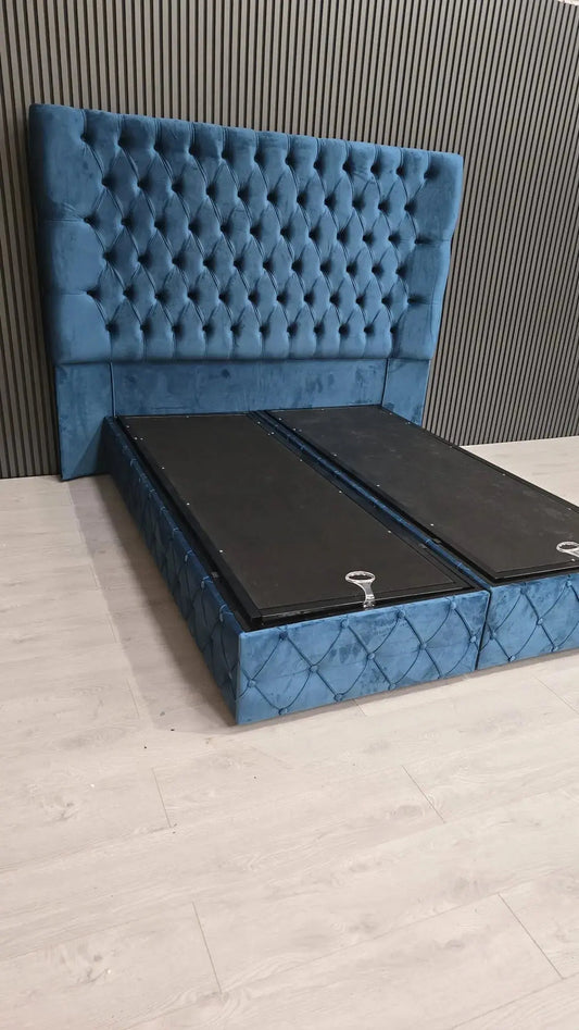 Artemest Divan Storage Ottoman Bedframe – King Size, Teal Plush Velvet TURKISH
