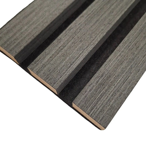 Premium Acoustic Wood Veneer STANDARD SLAT Wall Panels - 3-sided - 240cm x 32cm (2 pack)