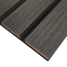 Premium Acoustic Wood Veneer WIDE SLAT Wall Panels - 3-sided - 240cm x 30cm (2 pack) Black Oak