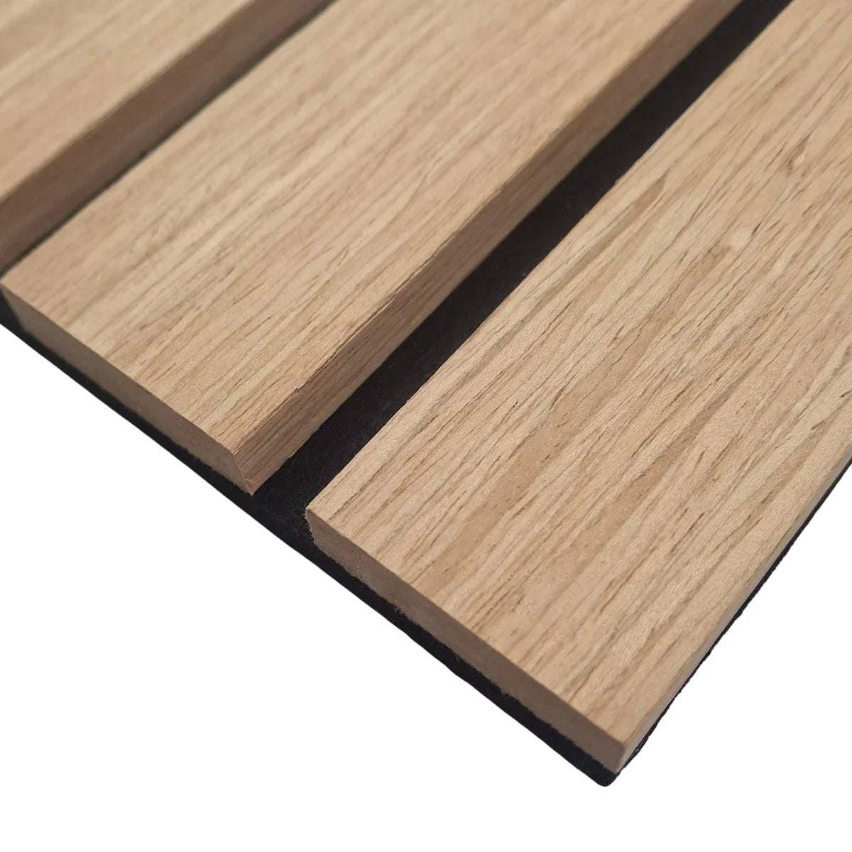 Premium Acoustic Wood Veneer WIDE SLAT Wall Panels - 3-sided - 240cm x 30cm (2 pack) Premium Oak