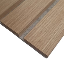 Premium Acoustic Wood Veneer WIDE SLAT Wall Panels - 3-sided - 240cm x 30cm (2 pack) Premium Oak on Grey Felt