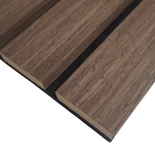 Premium Acoustic Wood Veneer WIDE SLAT Wall Panels - 3-sided - 240cm x 30cm (2 pack) Smoked Oak