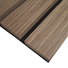 Premium Acoustic Wood Veneer WIDE SLAT Wall Panels - 3-sided - 240cm x 30cm (2 pack) Walnut