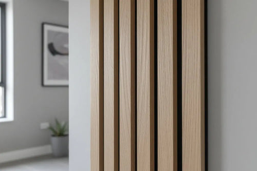 Premium Acoustic Wood Veneer STANDARD SLAT Wall Panels - 3-sided - 240cm x 32cm (2 pack)