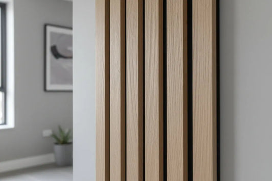 Premium Acoustic Wood Veneer STANDARD SLAT Wall Panels - 3-sided - 240cm x 32cm (2 pack)