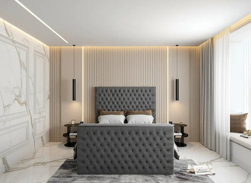 Chelsea Upholstered Soft Velvet Phonematic Tv Bespoke Bed Frame