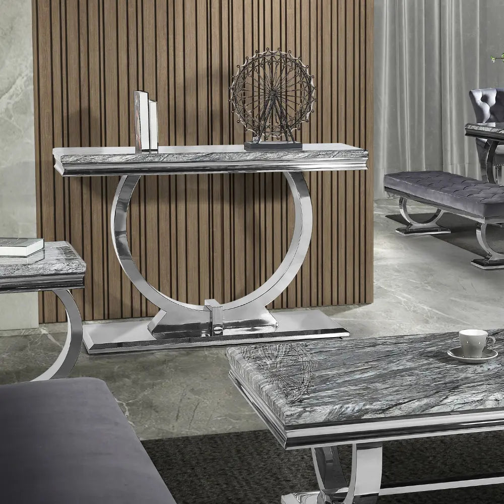 Arianna Grey Marble Console Table