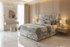 Empire Divan Bed in Crushed Velvet – 54" Tall Cubed Headboard