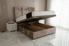Elegance Ottoman Gaslift Bed – 50" Tall Cubed Headboard in Luxury Velvet